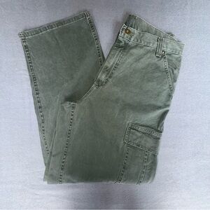 NEW Lee Dungarees Womens Army Green Cargo wide leg Jeans size 13 Cabincore‎
